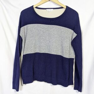 THML Color Block Vicose Blend Sweater Soft Casual, Side Slits, Size S